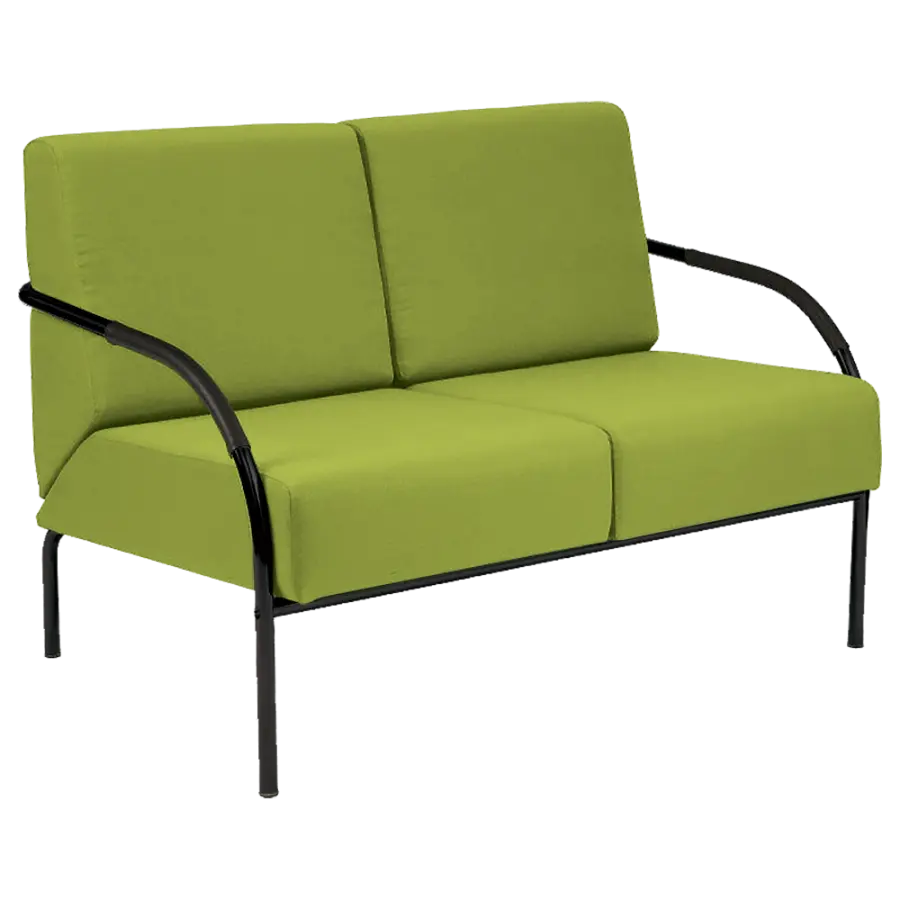 SPA 2 černý lak, látka BONDAI BN17 (7032) - látka zelinkavá